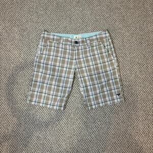 Cute vintage y2k blue and brown plaid Roxy shorts